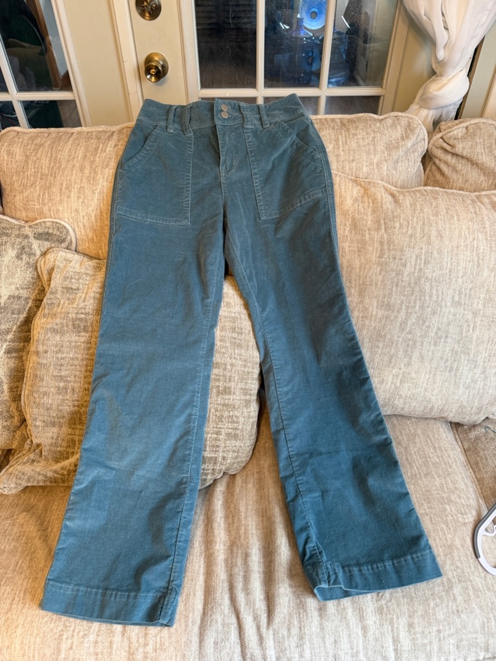 Flamingo Urban Wide-Leg Jeans in Teal Blue-Green